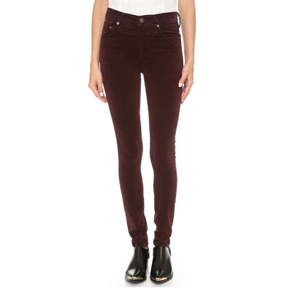 Citizens of Humanity The Rocket High Rise Skinny Burgundy Velvet | SZ 25 - Picture 10 of 13